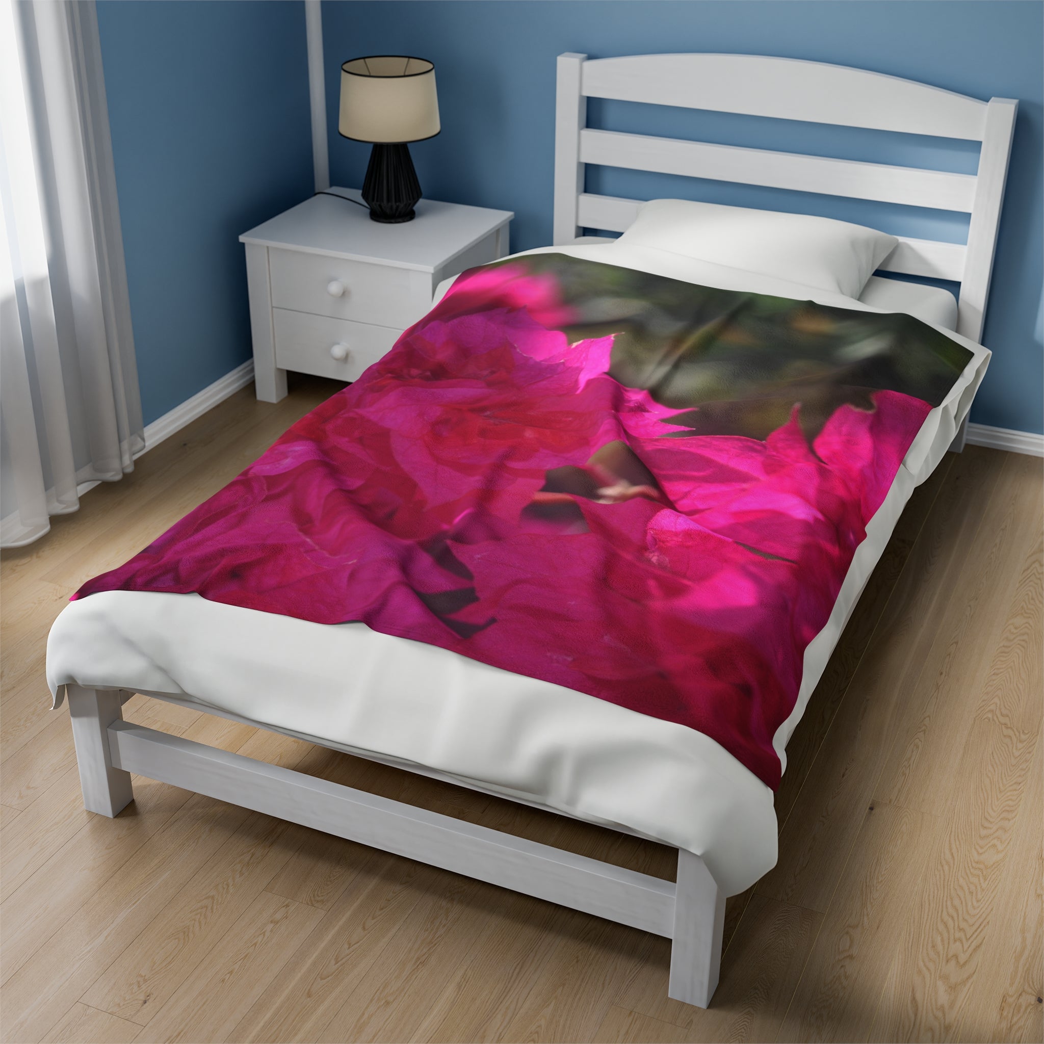 Bohemian Floral Velveteen Plush Blanket - Cozy Decorative Throw for Home